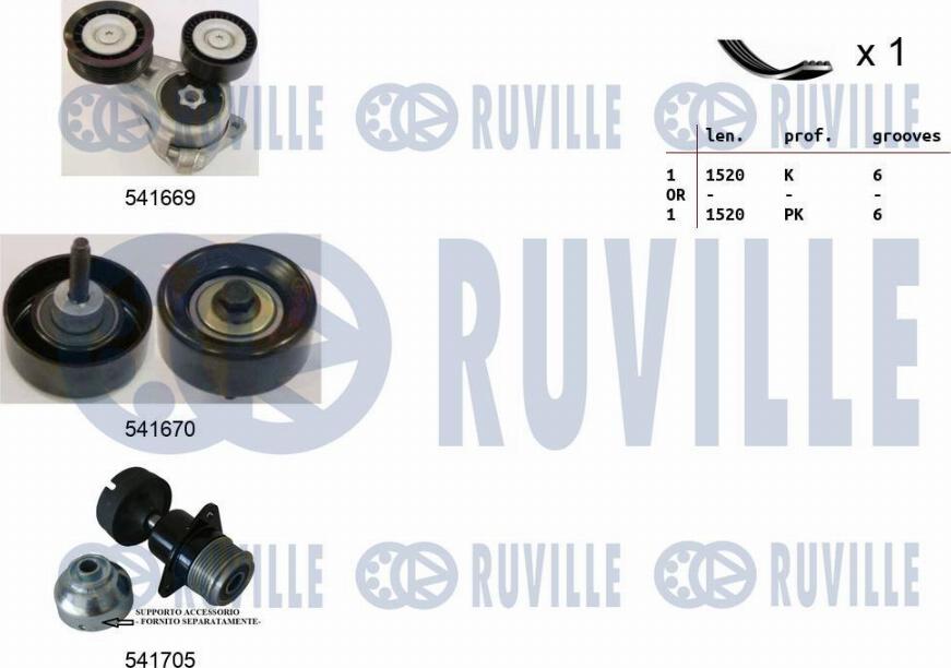 Ruville 570099 - Поликлиновый ременный комплект autosila-amz.com
