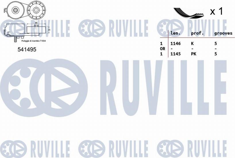 Ruville 570096 - Поликлиновый ременный комплект autosila-amz.com