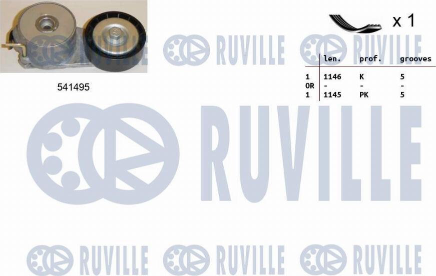 Ruville 570096 - Поликлиновый ременный комплект autosila-amz.com