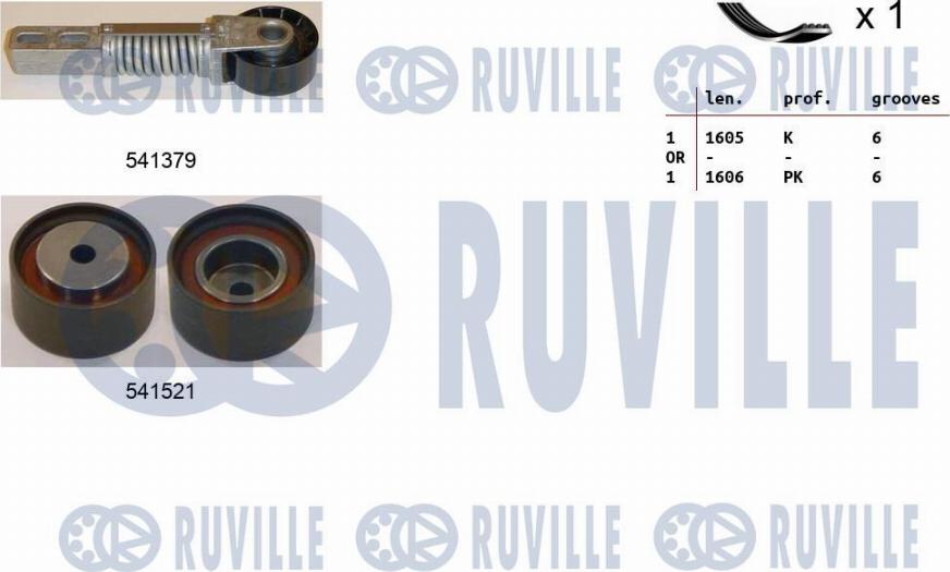 Ruville 570059 - Поликлиновый ременный комплект autosila-amz.com