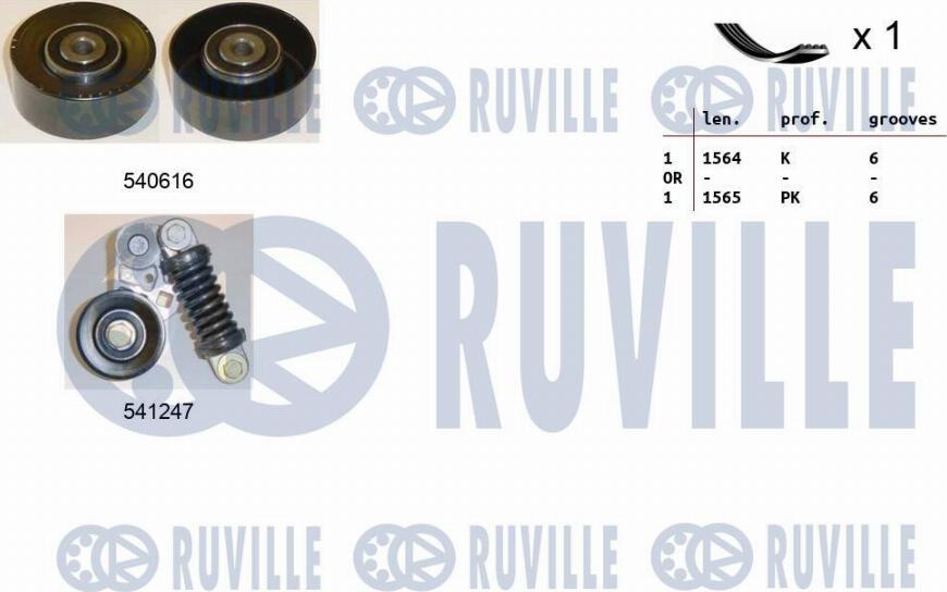 Ruville 570057 - Поликлиновый ременный комплект autosila-amz.com