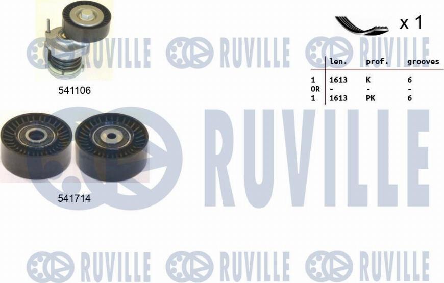 Ruville 570069 - Поликлиновый ременный комплект autosila-amz.com