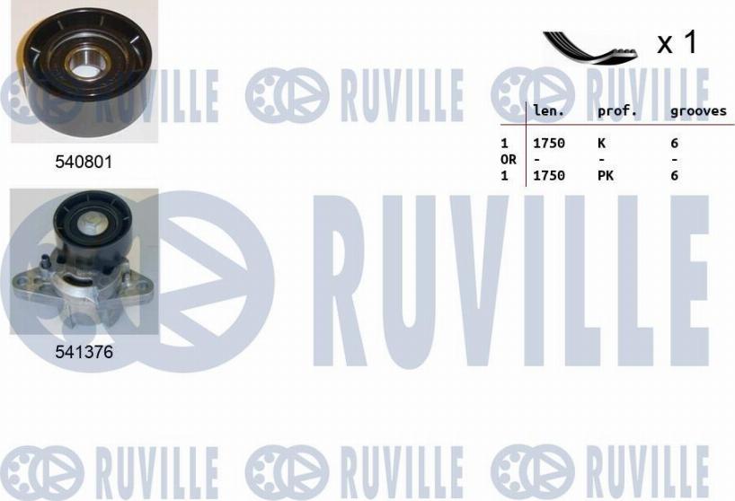 Ruville 570084 - Поликлиновый ременный комплект autosila-amz.com