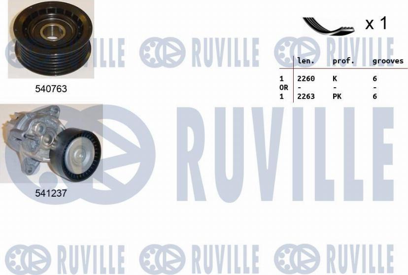 Ruville 570085 - Поликлиновый ременный комплект autosila-amz.com