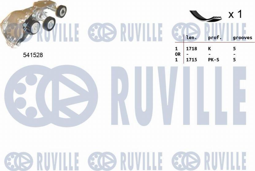 Ruville 570086 - Поликлиновый ременный комплект autosila-amz.com