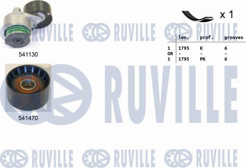 Ruville 570080 - Поликлиновый ременный комплект autosila-amz.com