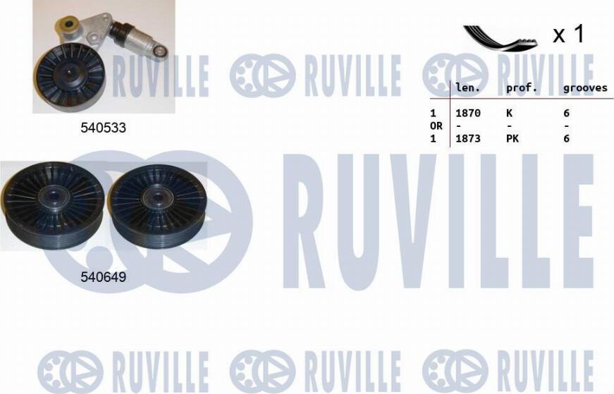 Ruville 570078 - Поликлиновый ременный комплект autosila-amz.com