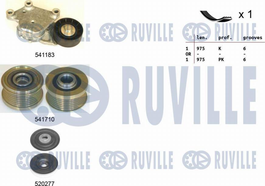 Ruville 570166 - Поликлиновый ременный комплект autosila-amz.com