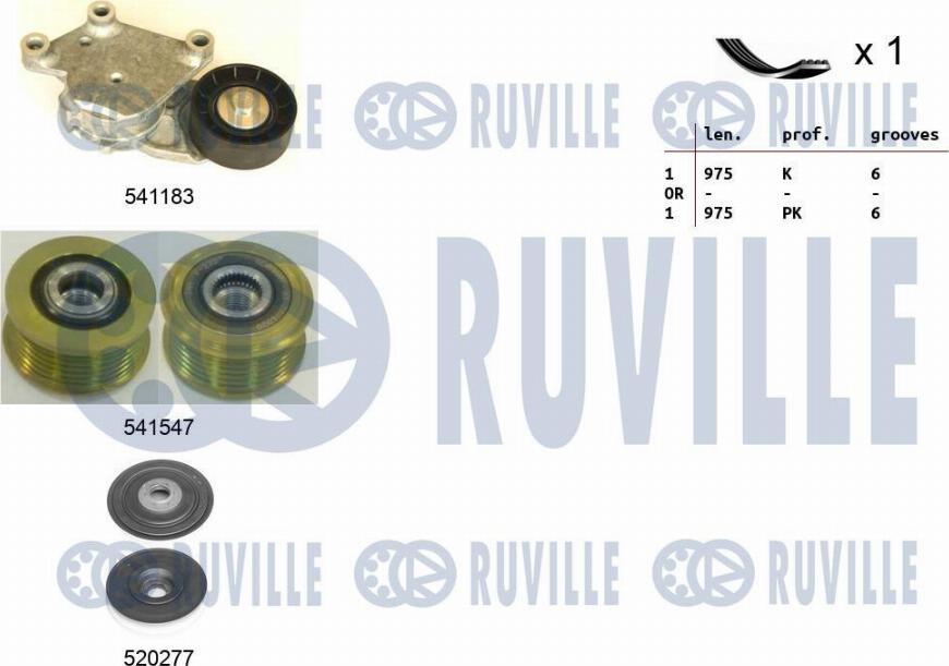 Ruville 570167 - Поликлиновый ременный комплект autosila-amz.com