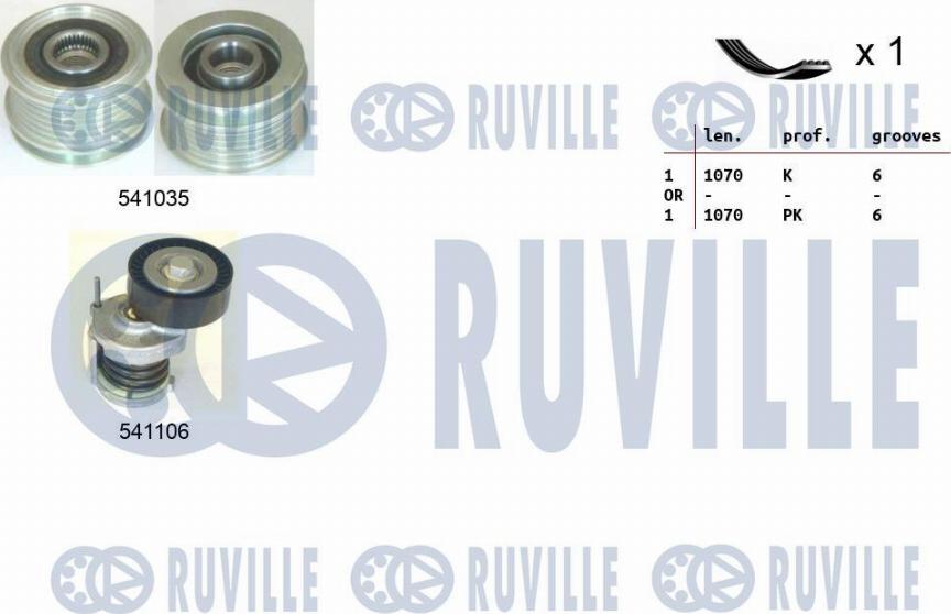 Ruville 570100 - Поликлиновый ременный комплект autosila-amz.com