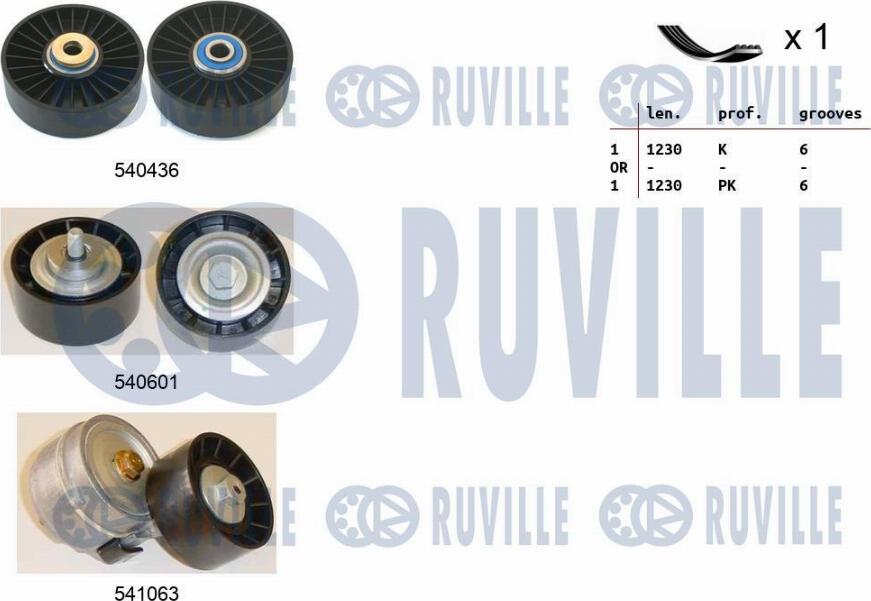 Ruville 570115 - Поликлиновый ременный комплект autosila-amz.com