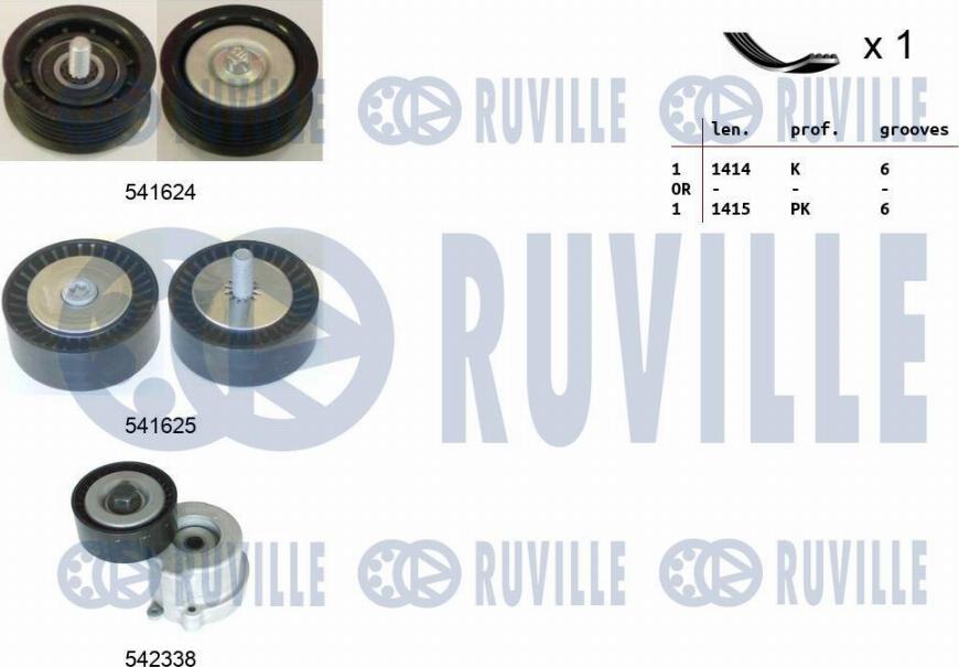 Ruville 570137 - Поликлиновый ременный комплект autosila-amz.com