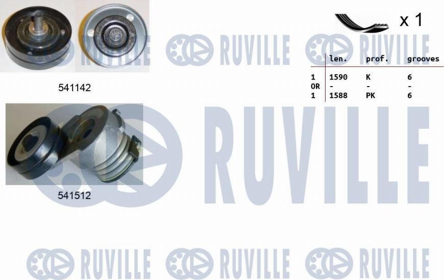 Ruville 570170 - Поликлиновый ременный комплект autosila-amz.com