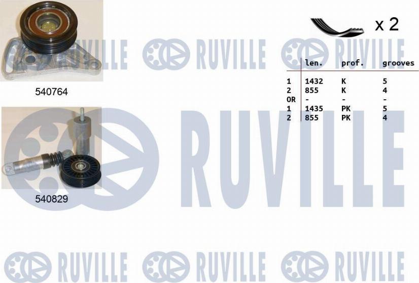 Ruville 570172 - Поликлиновый ременный комплект autosila-amz.com