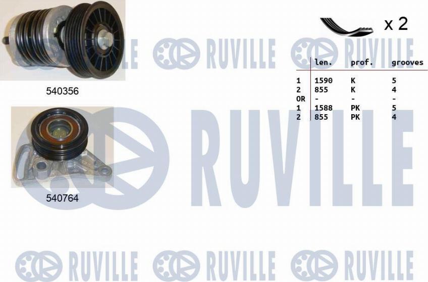 Ruville 570177 - Поликлиновый ременный комплект autosila-amz.com