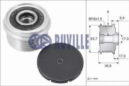 Ruville 57101 - Шкив генератора, муфта autosila-amz.com