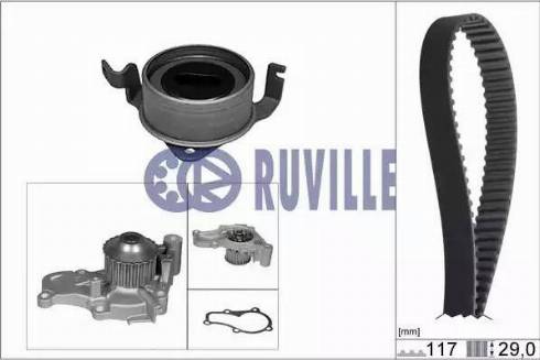 Ruville 57321701 - Водяной насос + комплект зубчатого ремня ГРМ autosila-amz.com