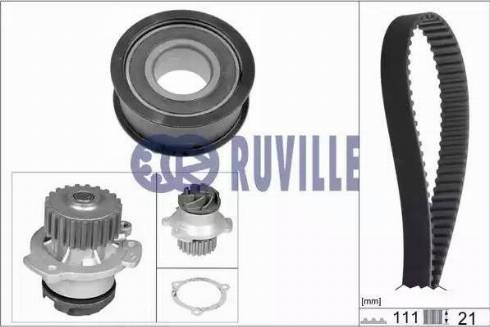 Ruville 57201702 - Водяной насос + комплект зубчатого ремня ГРМ autosila-amz.com