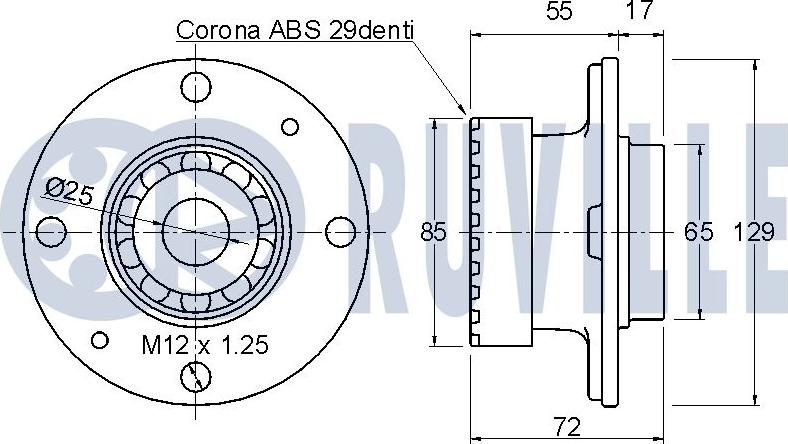 Ruville 220947 - Комплект подшипника ступицы колеса autosila-amz.com