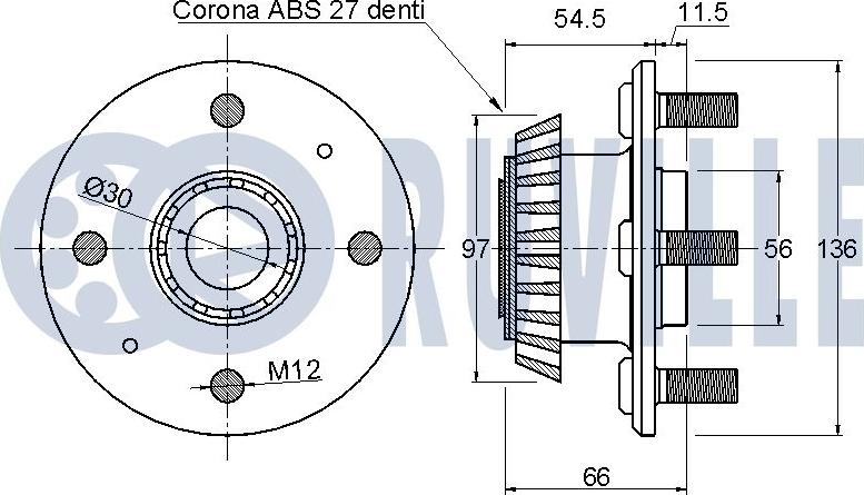 Ruville 220263 - Комплект подшипника ступицы колеса autosila-amz.com