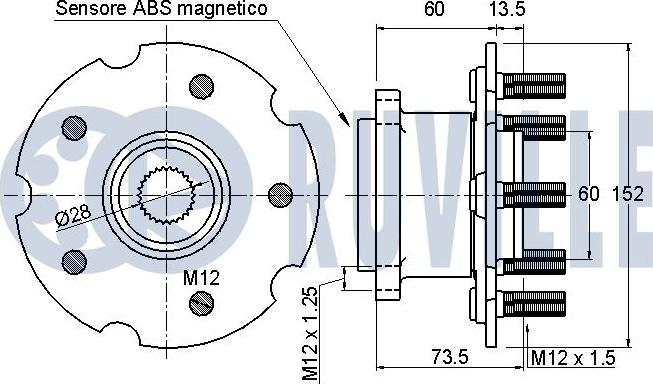 Ruville 221453 - Подшипник-ступица TOYOTA Rav 4 III T.T. (cambio automatico) 4WD T.T. (cambio manuale) 4WD autosila-amz.com