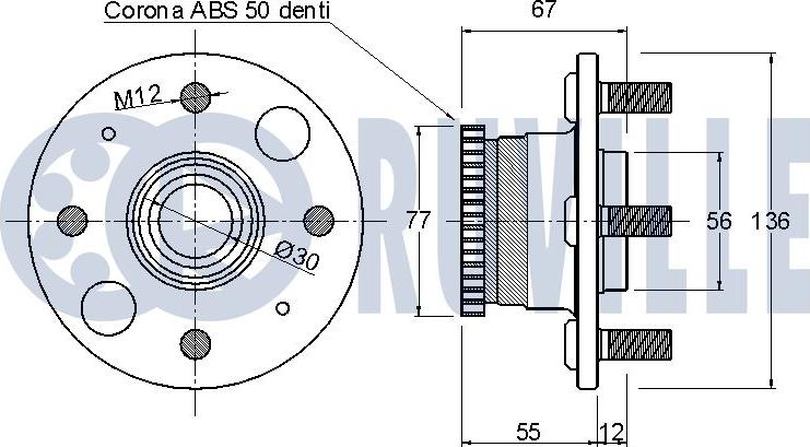 Ruville 221067 - Комплект подшипника ступицы колеса autosila-amz.com