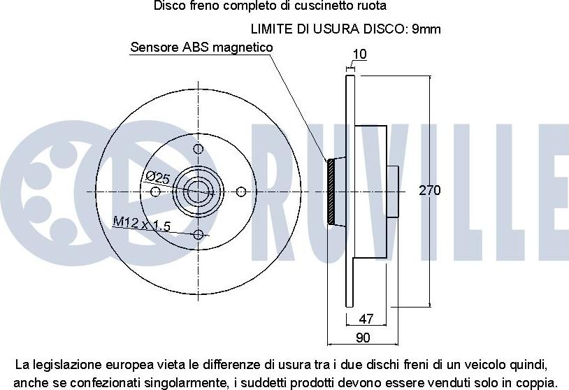 Ruville 221113 - Тормозной диск autosila-amz.com