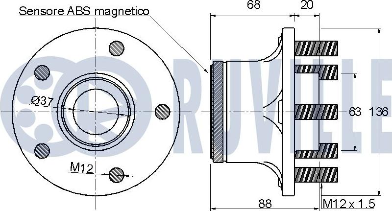 Ruville 221265 - Комплект подшипника ступицы колеса autosila-amz.com