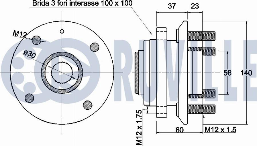 Ruville 221757 - Комплект подшипника ступицы колеса autosila-amz.com