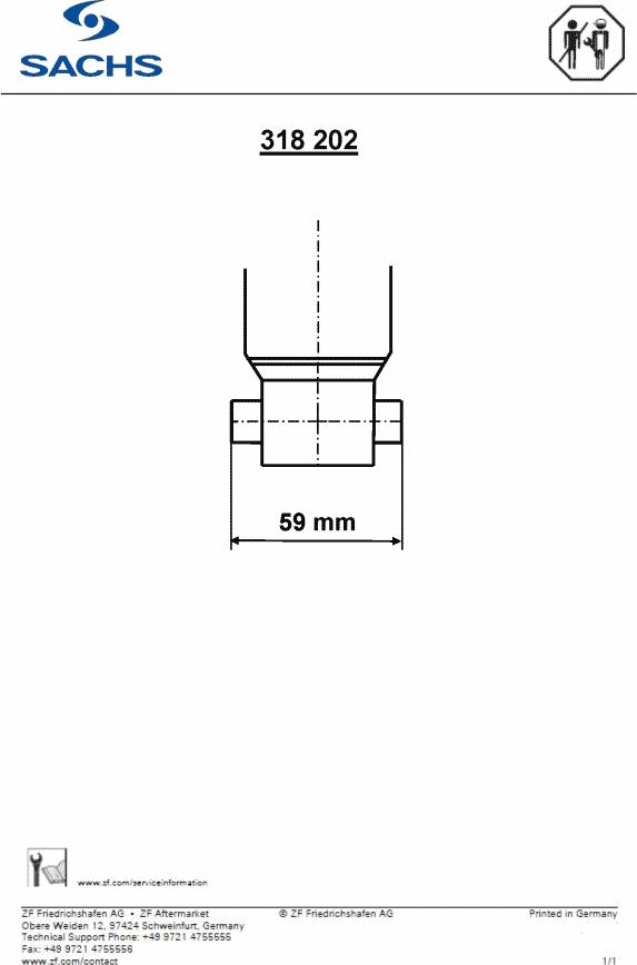 SACHS 318 202 - Амортизатор газовый задний старый номер 315913 318202 autosila-amz.com