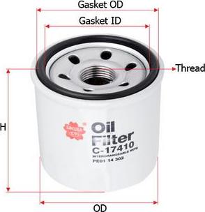 SAKURA Automotive C-17410 - Масляный фильтр autosila-amz.com
