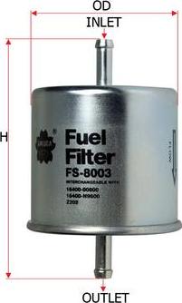 SAKURA Automotive FS-8003 - Топливный фильтр autosila-amz.com
