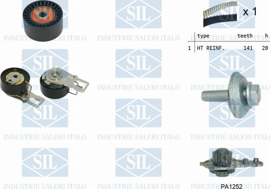 Saleri SIL K5PA1252 - Водяной насос + комплект зубчатого ремня ГРМ autosila-amz.com