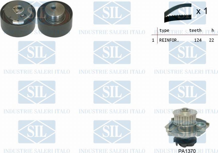 Saleri SIL K1PA913 - Водяной насос + комплект зубчатого ремня ГРМ autosila-amz.com