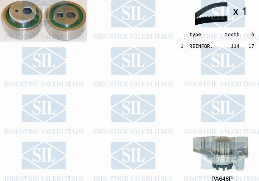 Saleri SIL K1PA648P - Водяной насос + комплект зубчатого ремня ГРМ autosila-amz.com