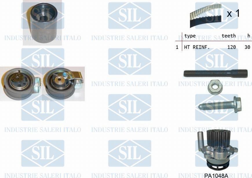 Saleri SIL K2PA1444 - Водяной насос + комплект зубчатого ремня ГРМ autosila-amz.com
