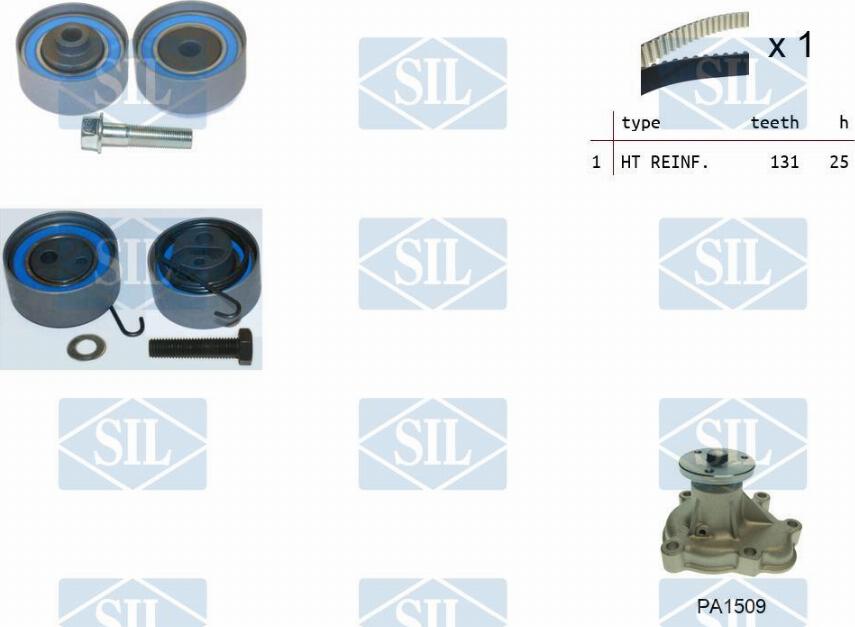 Saleri SIL K2PA1509 - Водяной насос + комплект зубчатого ремня ГРМ autosila-amz.com