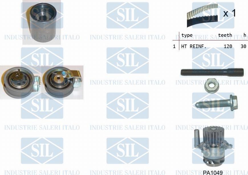 Saleri SIL K2PA1049 - Водяной насос + комплект зубчатого ремня ГРМ autosila-amz.com