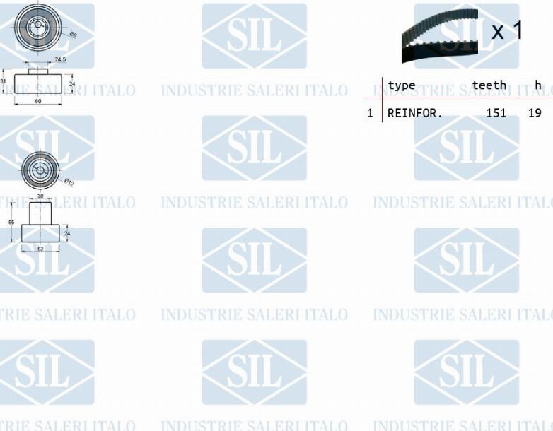 Saleri SIL TK1490 - Комплект зубчатого ремня ГРМ autosila-amz.com