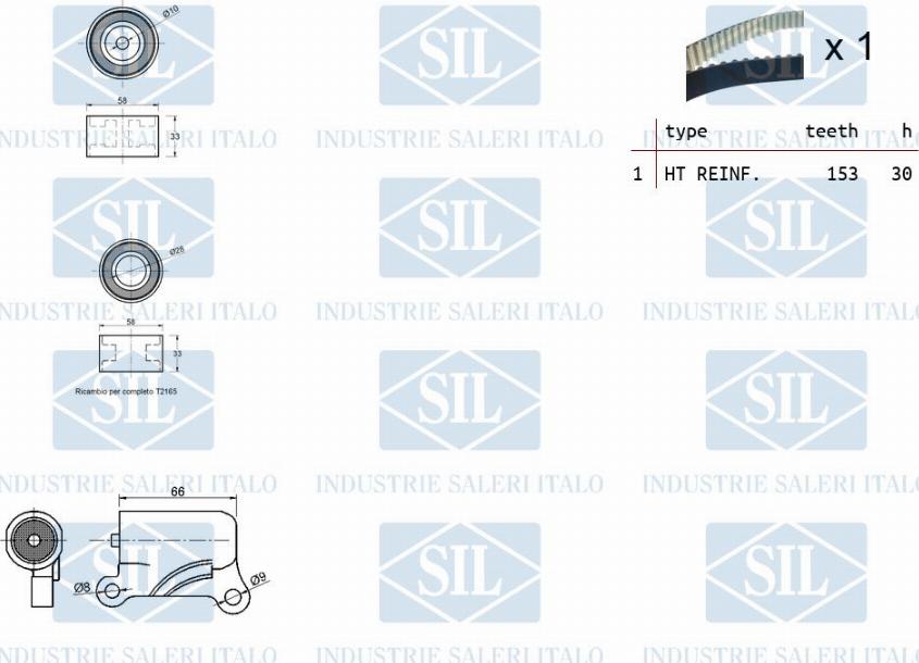 Saleri SIL TK1424 - Комплект зубчатого ремня ГРМ autosila-amz.com