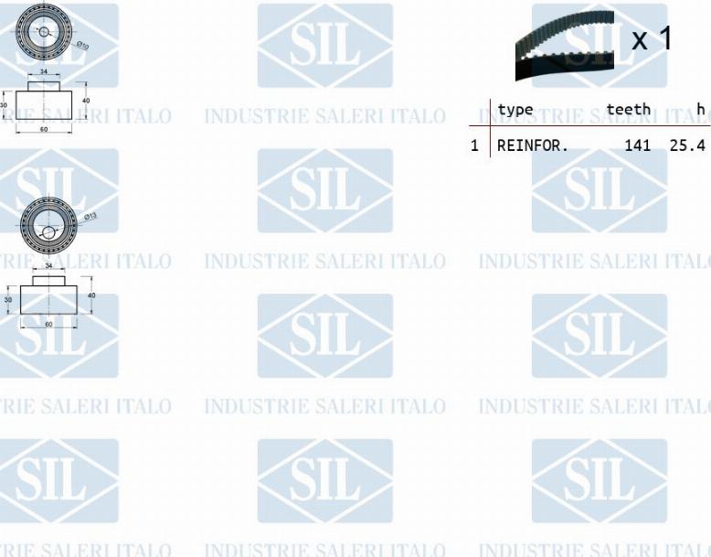 Saleri SIL TK1019 - Комплект зубчатого ремня ГРМ autosila-amz.com
