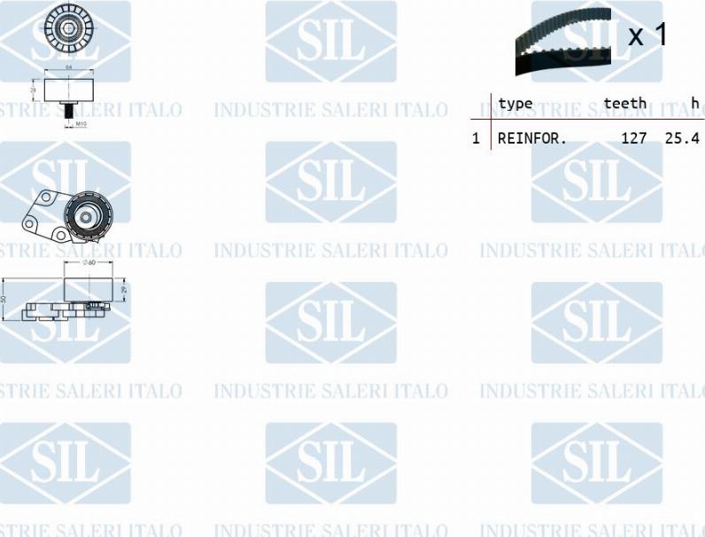 Saleri SIL TK1035 - Комплект зубчатого ремня ГРМ autosila-amz.com