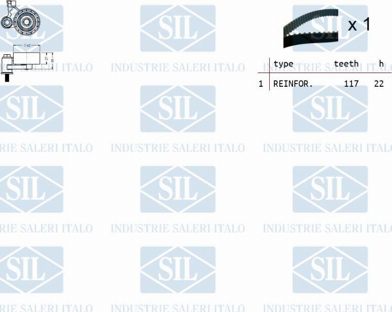 Saleri SIL TK1029 - Комплект зубчатого ремня ГРМ autosila-amz.com