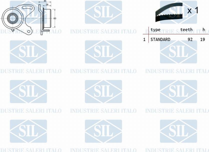 Saleri SIL TK1166 - Комплект зубчатого ремня ГРМ autosila-amz.com