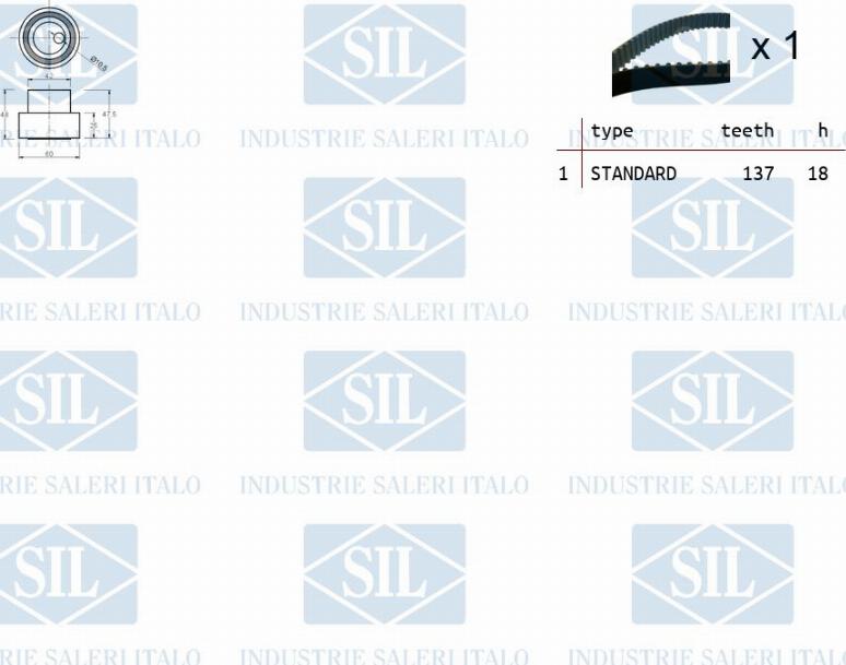 Saleri SIL TK1183 - Комплект зубчатого ремня ГРМ autosila-amz.com