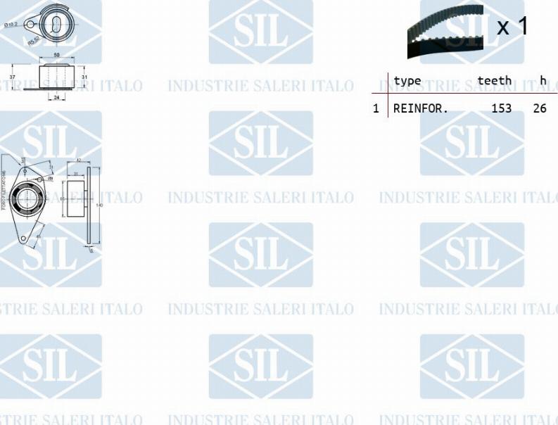 Saleri SIL TK1344 - Комплект зубчатого ремня ГРМ autosila-amz.com
