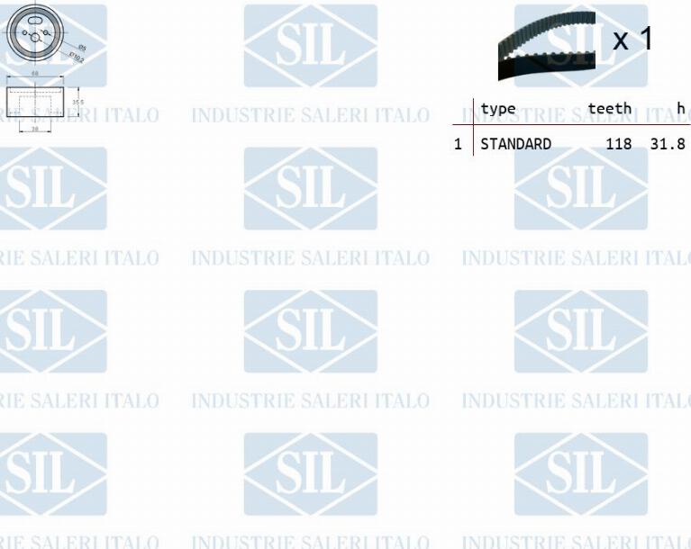 Saleri SIL TK1350 - Комплект зубчатого ремня ГРМ autosila-amz.com
