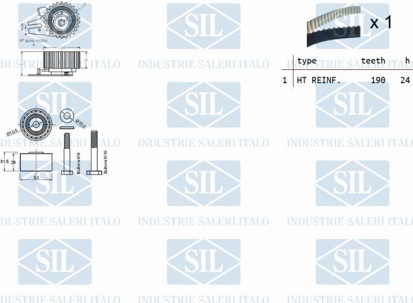 Saleri SIL TK1302 - Комплект зубчатого ремня ГРМ autosila-amz.com