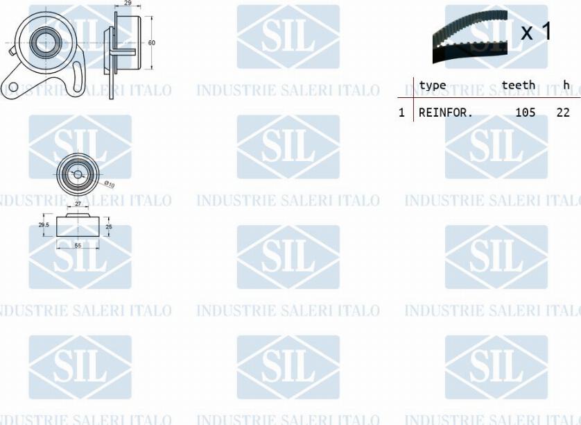 Saleri SIL TK1314 - Комплект зубчатого ремня ГРМ autosila-amz.com