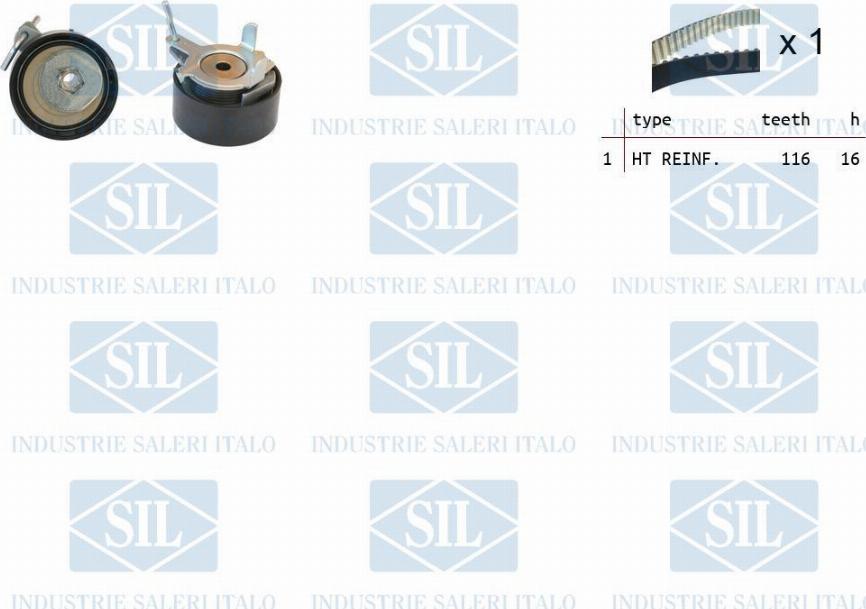 Saleri SIL TK1372 - Комплект зубчатого ремня ГРМ autosila-amz.com